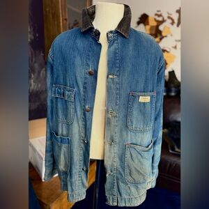 Cool denim jacket red quilted lining